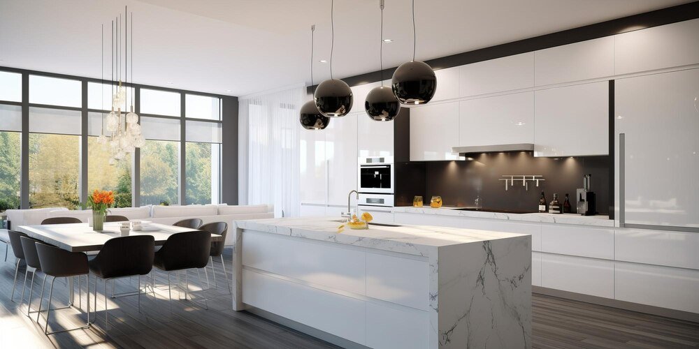 Nowoczesna kuchnia bez górnych szafek – jak zaaranżować przestrzeń?